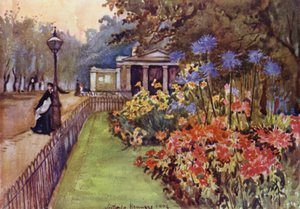 Autumn Beds, Hyde Park (colour litho)   1402249   pl       polish Successfully Translated  Original: Sunset Glow at Seta (Seta sekisho), from the series "Eight Views of Omi (Omi hakkei no uchi)" Translat: Sunset Glow at Seta (Seta sekisho), from the series
