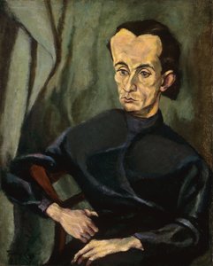 Portret Lajosa Kassaka (1887-1967), autorstwa Tihanyi, Lajosa (1885-1938). olej na płótnie autorstwa Lajos Tihanyi