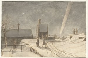 Gwiazda ogonowa nad Alkmaar, 1681 autorstwa Lambert Doomer