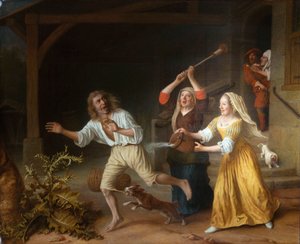 Wypędzenie syna marnotrawnego z domu publicznego autorstwa Lambert Doomer