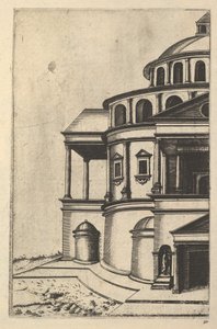 Widok częściowy budowli [Świątynia Izajasza Proroka] z serii „Ruinarum variarum f..., 1554.