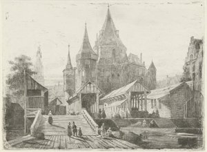 Widok na Nieuwmarkt w Amsterdamie
