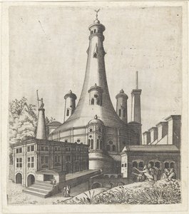 Gebouw met een halve maan op het dak Rysunki ruin różnych manufaktur bardzo przydatne malarzom i innym tego typu artystom (tytuł serii)