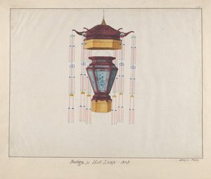 Projekt lampy do przedpokoju, ca. 1800-1810. autorstwa Lamqua