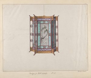 Projekt lampy do przedpokoju, ca. 1800-1810. autorstwa Lamqua
