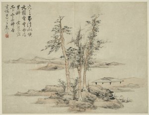 Krajobraz w stylu starożytnych mistrzów: za Ni Zan (1301-1374), Cao Zhibo (1272-1355) autorstwa Lan Ying