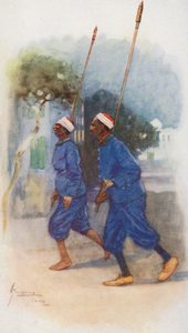 Ludzie Egiptu: Latarnicy, Illi walla el Lumad (kolorowa litografia) autorstwa Lance Thackeray
