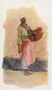 Mieszkańcy Egiptu: Sprzedawca syropu, Argesusi (kolorowa litografia) autorstwa Lance Thackeray