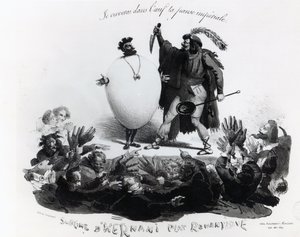 „Hernani Sublime, Romantyczna potrawa”, karykatura Hernaniego autorstwa Victora Hugo (1802-1885) c.1830 (patrz także 239200)