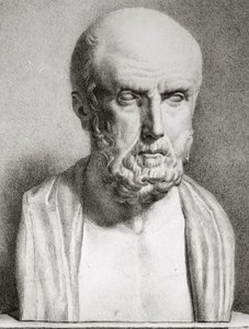 Portret Hipokratesa ok. 460-c.377 p.n.e., 1 poł. XIX w. lito bw detale z 163525