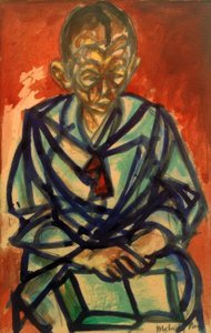 Bez tytułu (żeglarz Miklós, czyta książkę) autorstwa Laszlo Moholy-Nagy