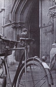 Scena Uniwersytetu Oksfordzkiego (zdjęcie czarno-białe) autorstwa Laszlo Moholy-Nagy