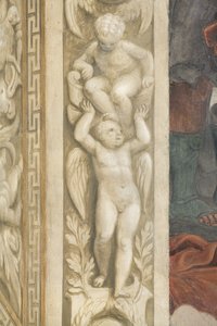 Putti, dekoracje wokół okien (fresk)