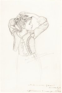 Ubieranie młodej dziewczyny autorstwa Laura Theresa Alma Tadema