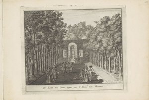 Aleja i pomnik Ceres w ogrodach pałacu Het Loo Laan na Ceres, naprzeciwko posągu Faunusa (tytuł na obiekcie) Holenderski Field Splendor, Of ​​