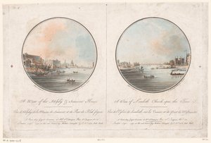 Widok na Dom Adelphi i Somerset od strony Tamizy oraz widok na kościół Lambeth od strony Tamizy Widok na Adelphy & Somerset House (tytuł na obiekcie) Widok kościoła Lambeth nad Tames (tytuł na obiekcie) Widoki Londynu (tytuł serii)
