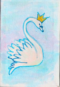 Król łabędzi, 2025 (akryl na płótnie) autorstwa Laurie Michaels