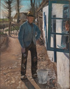 Bielenie starego domu, 1908 r. autorstwa Laurits Andersen Ring