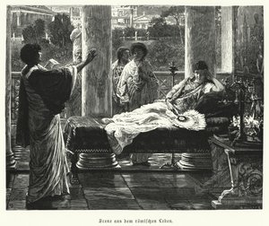 Scena z życia w starożytnym Rzymie (rycina) autorstwa Lawrence (after) Alma Tadema