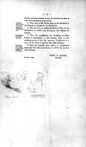 Szkic członka Komisji, z marginesu „Raportu Komisji Specjalnej Królewskiej Akademii Sztuk Pięknych, wybranego przez Walne Zgromadzenie 10 marca autorstwa Lawrence Alma Tadema