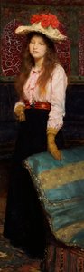 Portret panny MacWirter, mała pełna długość we wnętrzu, 1888 autorstwa Lawrence Alma Tadema