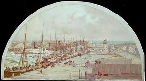 Wielka powódź Chicago w 1849 r. (olej na płótnie)