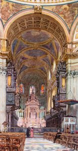 Prezbiterium, patrząc na wschód (kolorowa litografia) autorstwa Lawrence Deller
