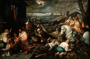 Styczeń z cyklu Pory roku, koniec XVI lub początek XVII wieku autorstwa Leandro Bassano