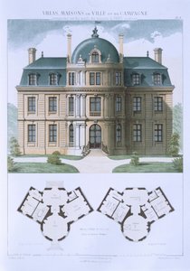 Projekt z „Domy miejskie i wiejskie wzorowane na nowoczesnych domach Paryża”, ok. 1864 r. autorstwa Leblanc