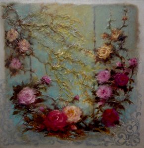 Antique Roses, 2024 (olej na płótnie) autorstwa Lee Campbell