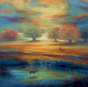 Richmond Park, Zielony i Złoty, 2021 autorstwa Lee Campbell