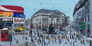 Piccadilly Circus, 2015, (Akryl i tusz na płótnie)