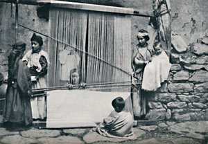 Kabyle tkacze i rodzime krosno, Północna Algieria, 1912 autorstwa Legrand