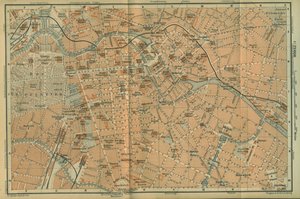 Mapa centrum Berlina, z przewodnika turystycznego Baedeker
