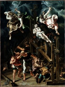 Męczeństwo św. Katarzyny Dziewica cierpi męczeństwo koła. Obraz Lelio Orsi (1511-1587) ok. 1560 r. Słońce. 88x66,5 cm Modene, Galleria Estense