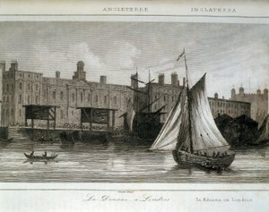 Londyńskie zwyczaje na Tamizie, Anglia (grawerowanie) autorstwa Lemaitre