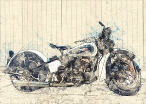 Klasyczna sztuka motocyklowa autorstwa Lembayung senja studio [Vintage Poster]