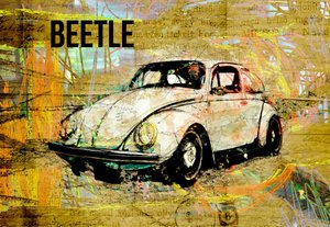Golden Beetle Classic autorstwa Lembayung senja studio [Vintage Poster]