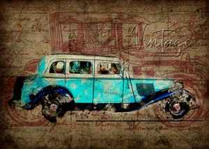 Samochód w stylu rustykalnym i vintage