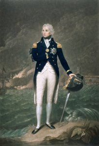 Sir Horatio Nelson, KB, kontradmirał Błękitnych, ryty i opublikowany przez Williama S. Barnarda (1774-1849), wyd. 1798 (kolorowa lito)