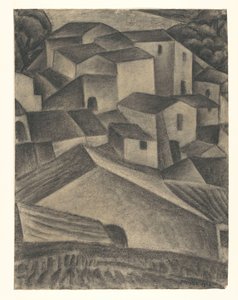 Domy we włoskiej wiosce autorstwa Leo Gestel (signed by artist)