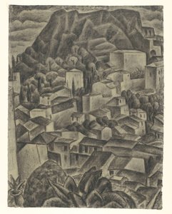 Włoska górska wioska autorstwa Leo Gestel (signed by artist)