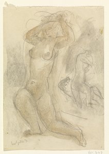 Dwa klęczące akty autorstwa Leo Gestel (signed by artist)