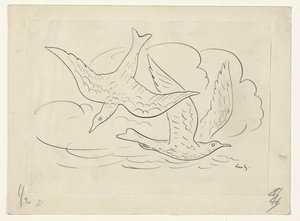 dwa ptaki autorstwa Leo Gestel (signed by artist)