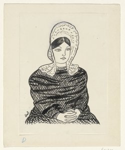 Kobieta w tradycyjnym stroju autorstwa Leo Gestel (signed by artist)