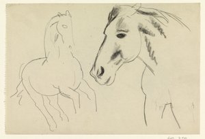 Galopujący koń i głowa konia autorstwa Leo Gestel
