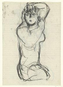 Klęcząca naga kobieta autorstwa Leo Gestel