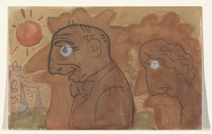 Karykatura Leo Gestel i jego żony autorstwa Leo Gestel