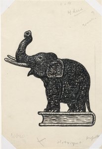 Słoń na książce (szkic) autorstwa Leo Gestel