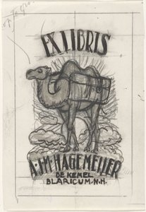 Projekt ekslibrisu autorstwa Antoniusa Johannesa Marii Hagemeijer autorstwa Leo Gestel
